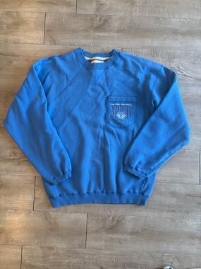 Dockers Sport Men's Crewneck Sweater Blue with Chest Pocket Size Large